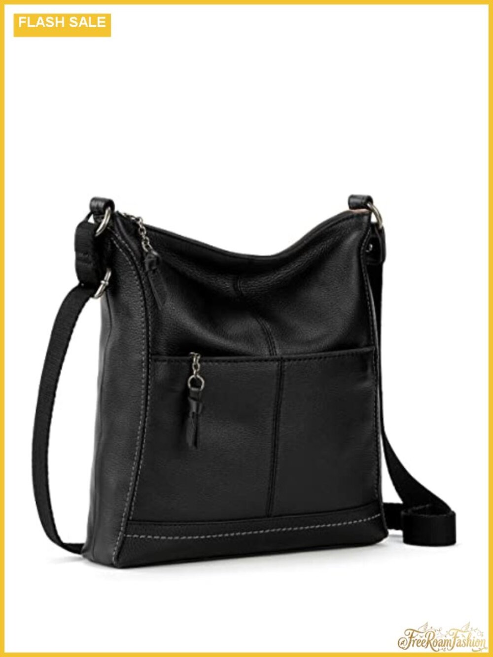 The Sak Lucia Leather Crossbody Purse Adjustable Strap Zipper Closure Everyday